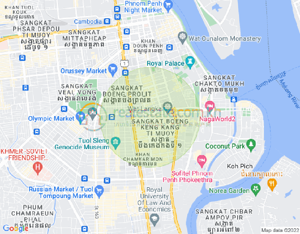 Map of BKK 1, Boeng Keng Kang, Phnom Penh