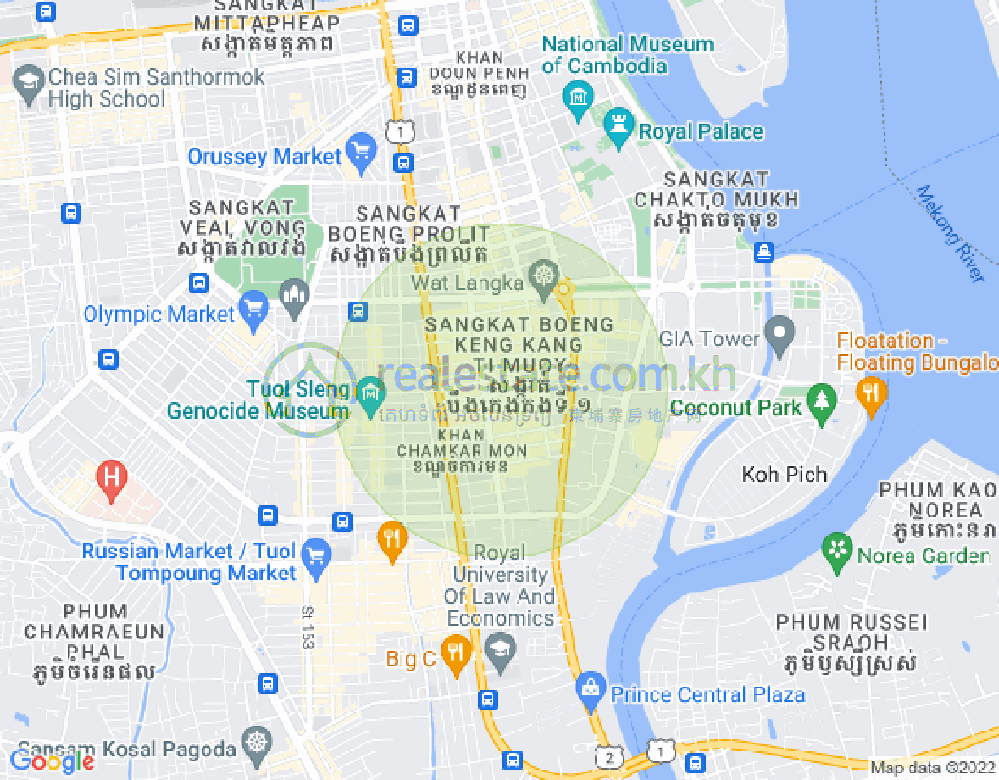 Map of BKK 1, Boeng Keng Kang, Phnom Penh