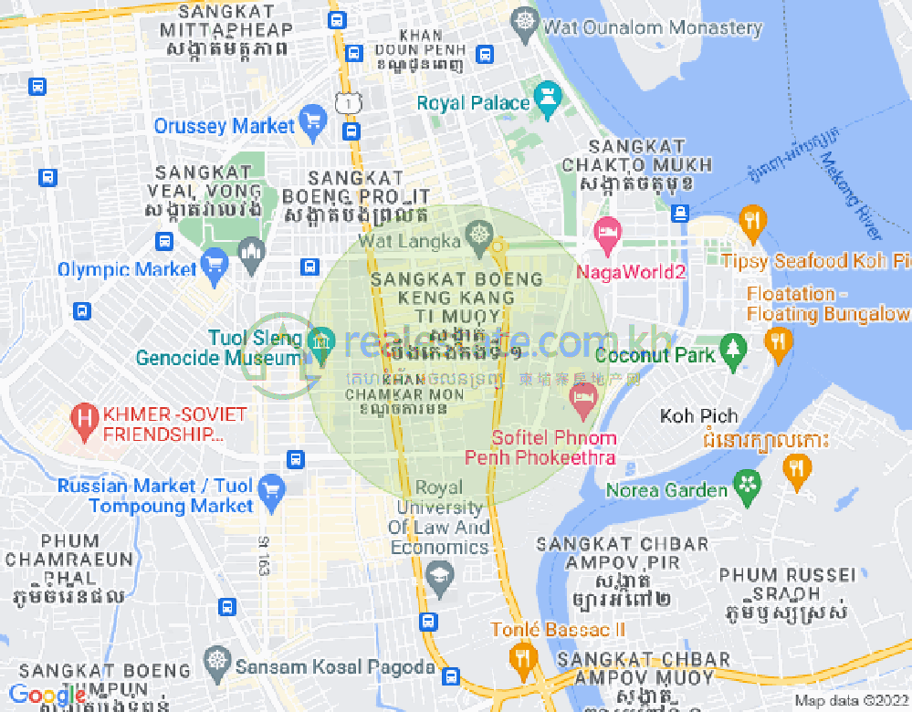 Map of BKK 1, Boeng Keng Kang, Phnom Penh
