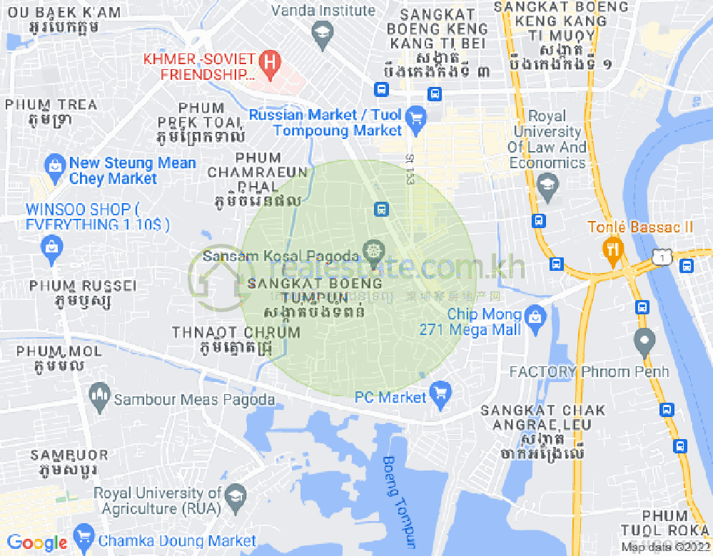 Map of Stueng Mean chey, Meanchey, Phnom Penh