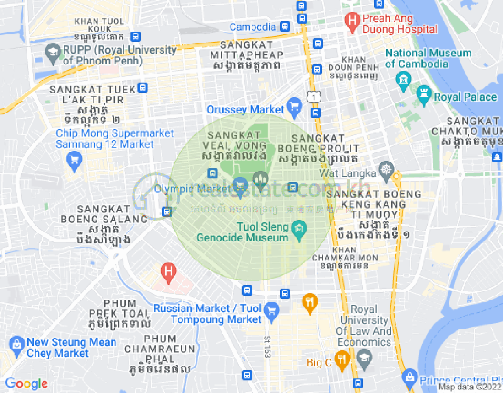 Map of Olympic, Boeng Keng Kang, Phnom Penh