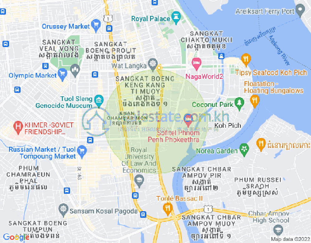 Mapa: BKK 1, Boeng Keng Kang, Phnom Penh