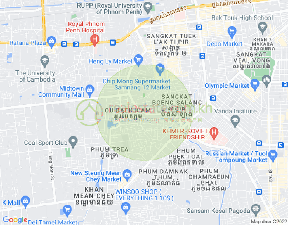 Map of Khmuonh, Sen Sok, Phnom Penh