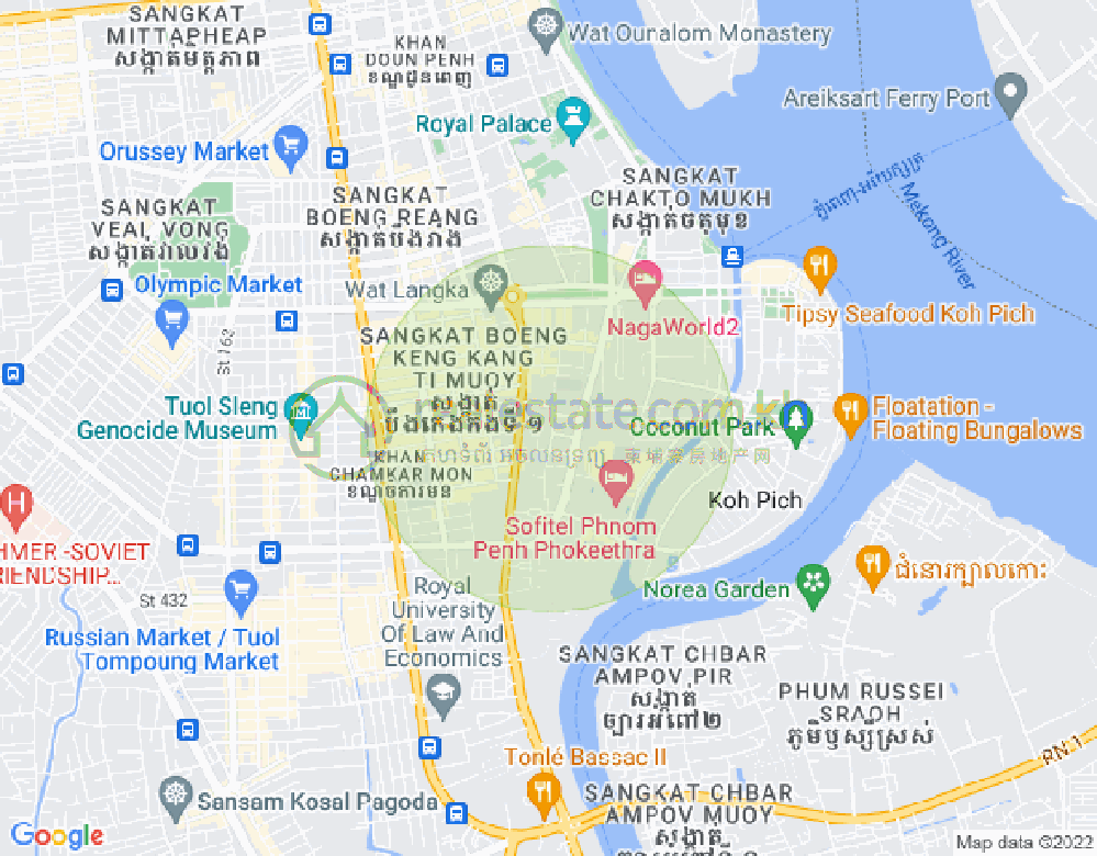 Carte de Kamboul, Phnom Penh