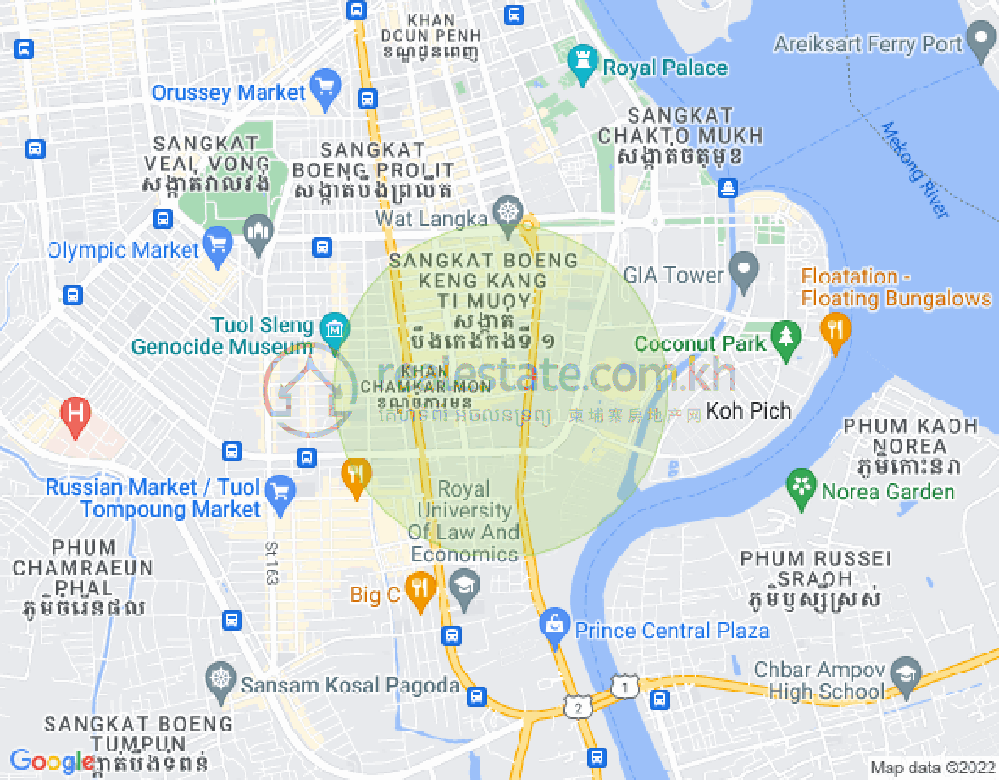 Map of BKK 1, Boeng Keng Kang, Phnom Penh
