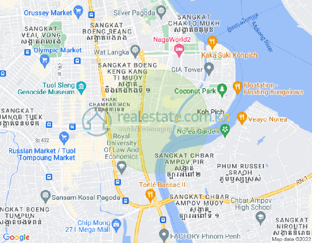 แผนที่ โตนเลบาสัก, จัมการมอน, พนมเปญ