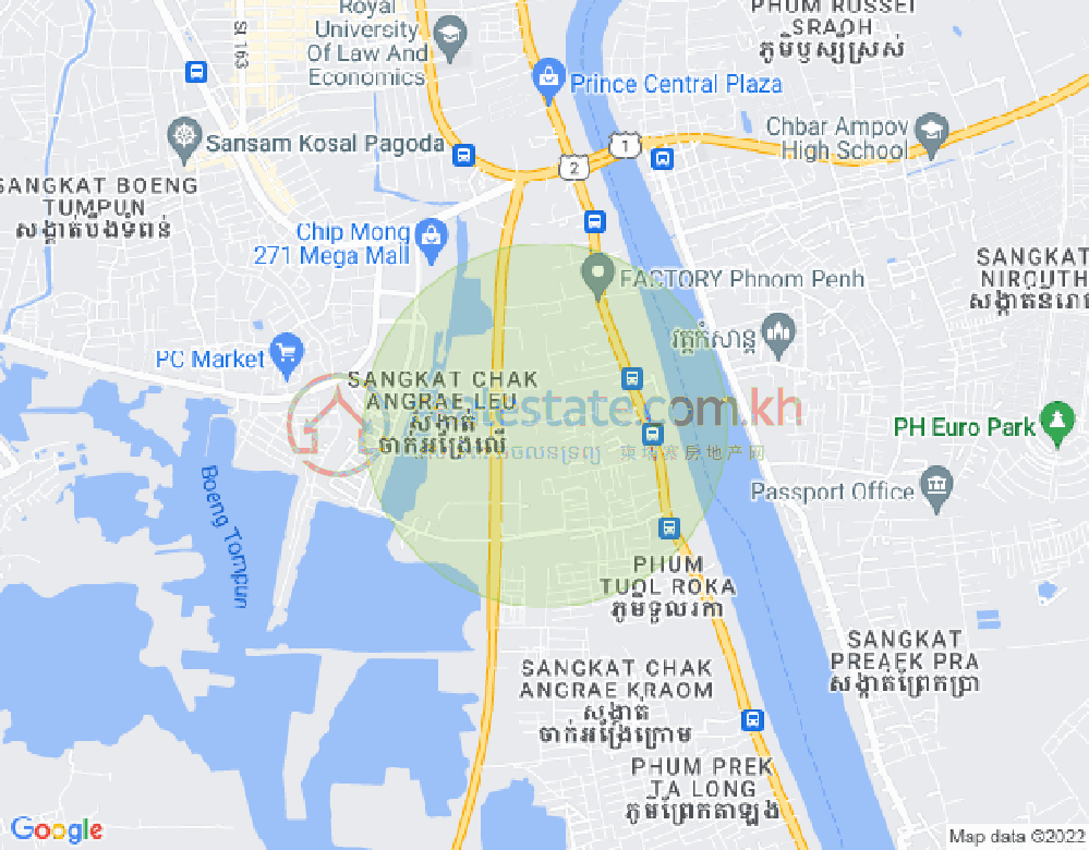 Map of Chak Angrae Leu, Meanchey, Phnom Penh