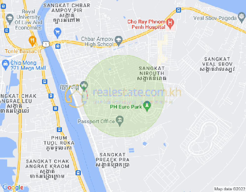 Carte de Preaek Thmei, Chbar Ampov, Phnom Penh