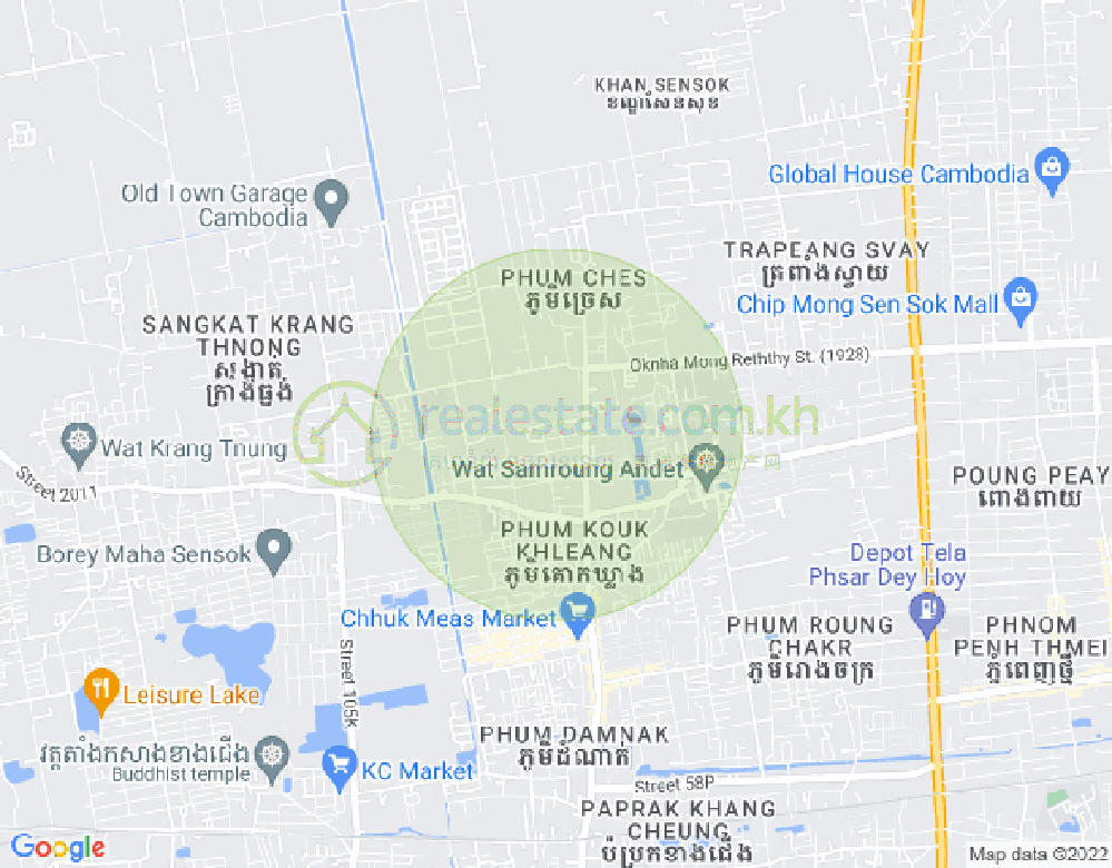 แผนที่ គ្មាន, กุกเคลียง, แซนสก, พนมเปญ