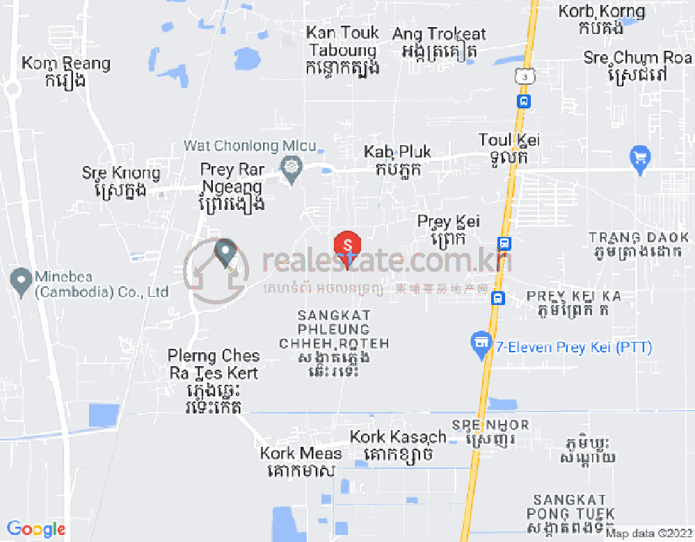 Phleung Chheh Roteh镇, Kamboul分区, 金边地图