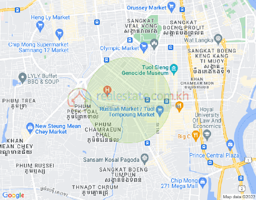 Map of BKK 1, Boeng Keng Kang, Phnom Penh