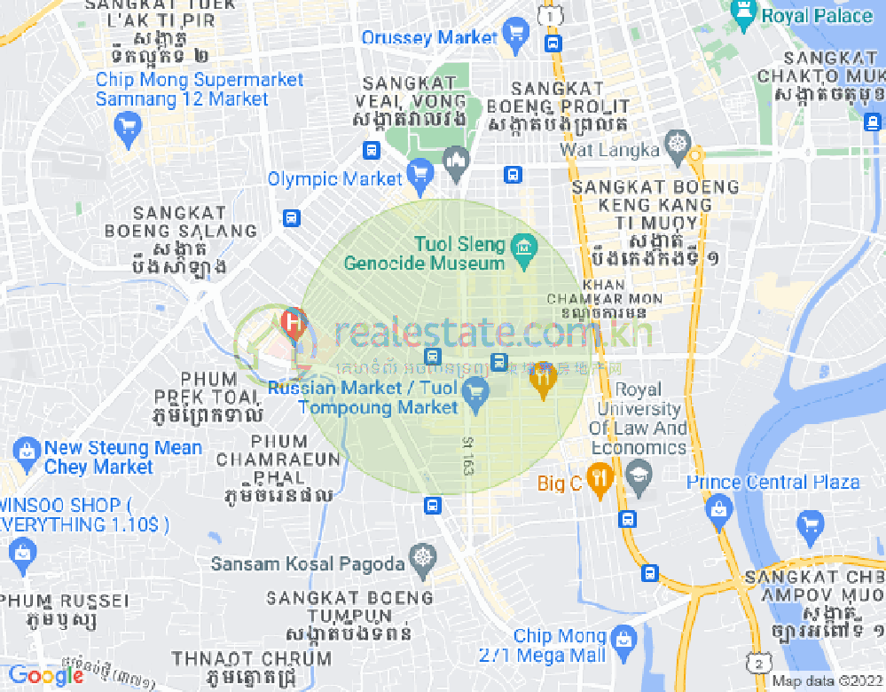 万景岗1分区（BKK1), 波哥堪, 金边地图