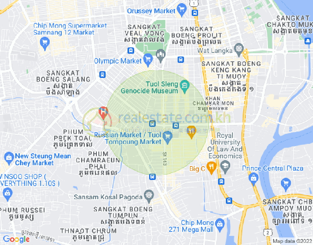 万景岗1分区（BKK1), 波哥堪, 金边地图
