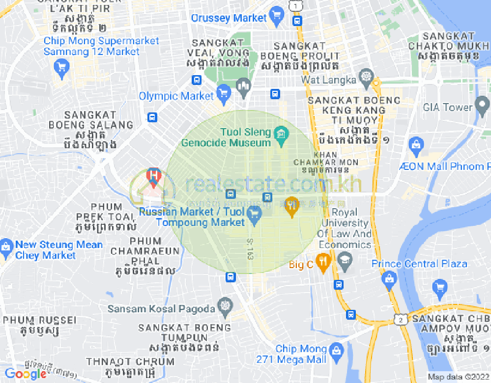 万景岗1分区（BKK1), 波哥堪, 金边地图