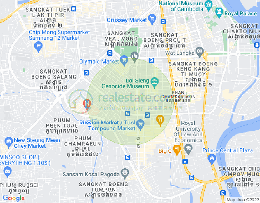 Mapa: BKK 1, Boeng Keng Kang, Phnom Penh