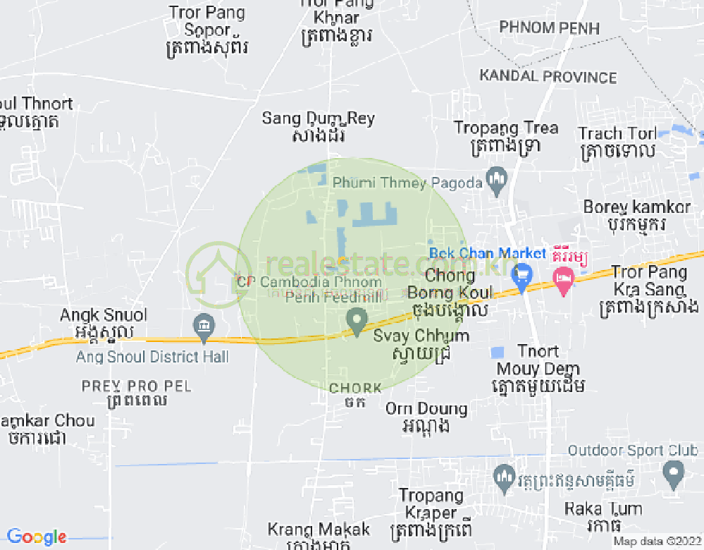 Map of Chhak Chheu Neang, Angk Snuol, Kandal