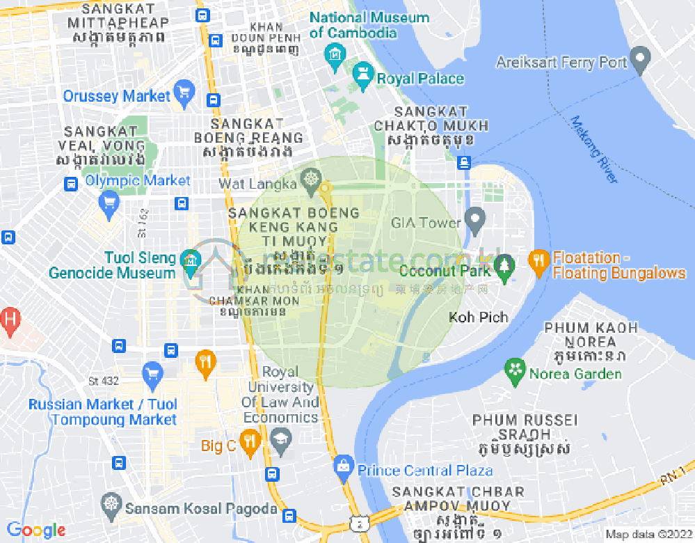 百色河分区, 占卡蒙, 金边地图