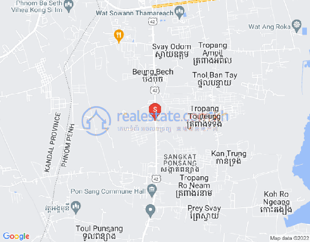 Mapa: Ponsang, Prek Pnov, Phnom Penh