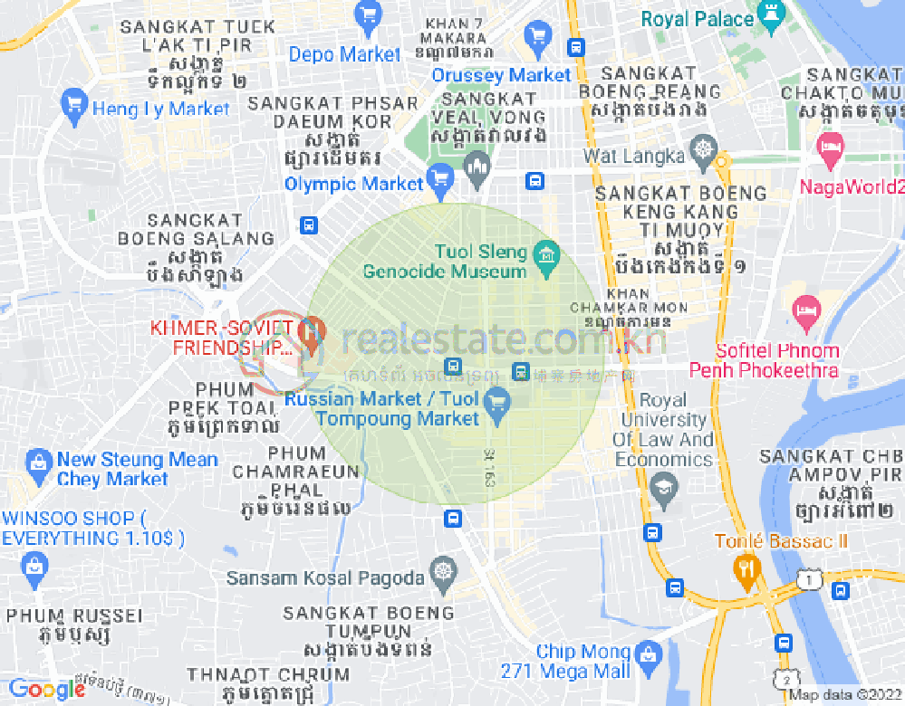 Map of BKK 1, Boeng Keng Kang, Phnom Penh