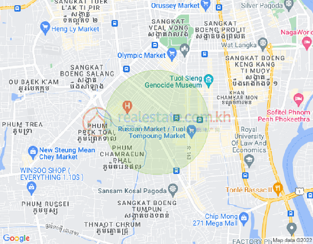 Mapa: BKK 1, Boeng Keng Kang, Phnom Penh