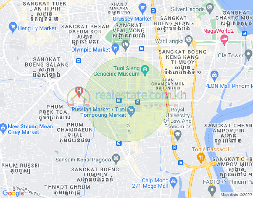 万景岗2分区（BKK2), 波哥堪, 金边地图