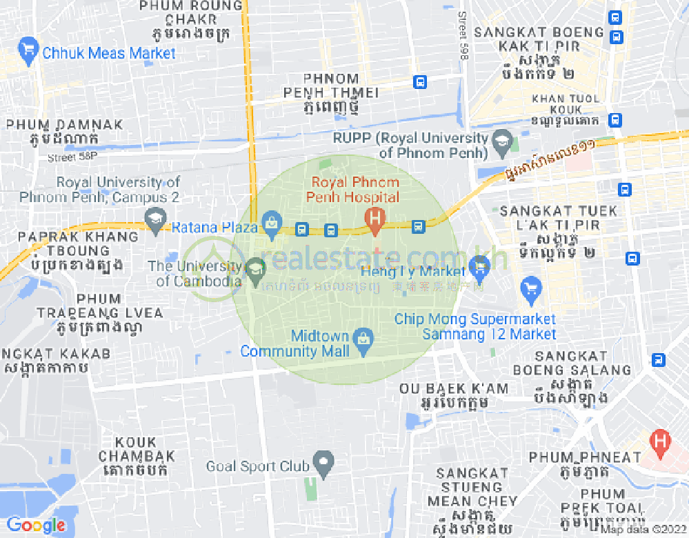 クムオン, センソック, プノンペンの地図