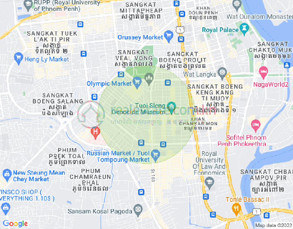 Mapa: BKK 1, Boeng Keng Kang, Phnom Penh