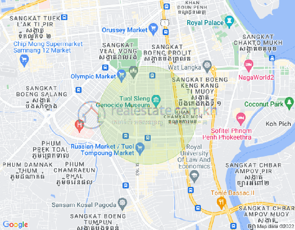 Mapa: BKK 1, Boeng Keng Kang, Phnom Penh