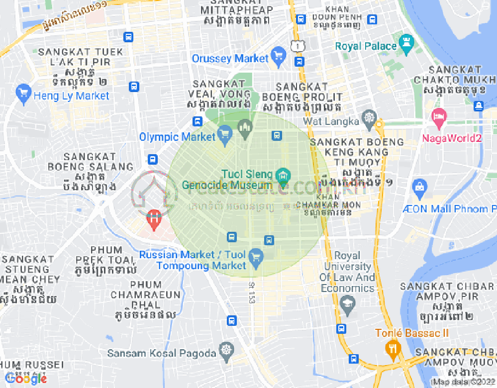 Mapa: BKK 1, Boeng Keng Kang, Phnom Penh