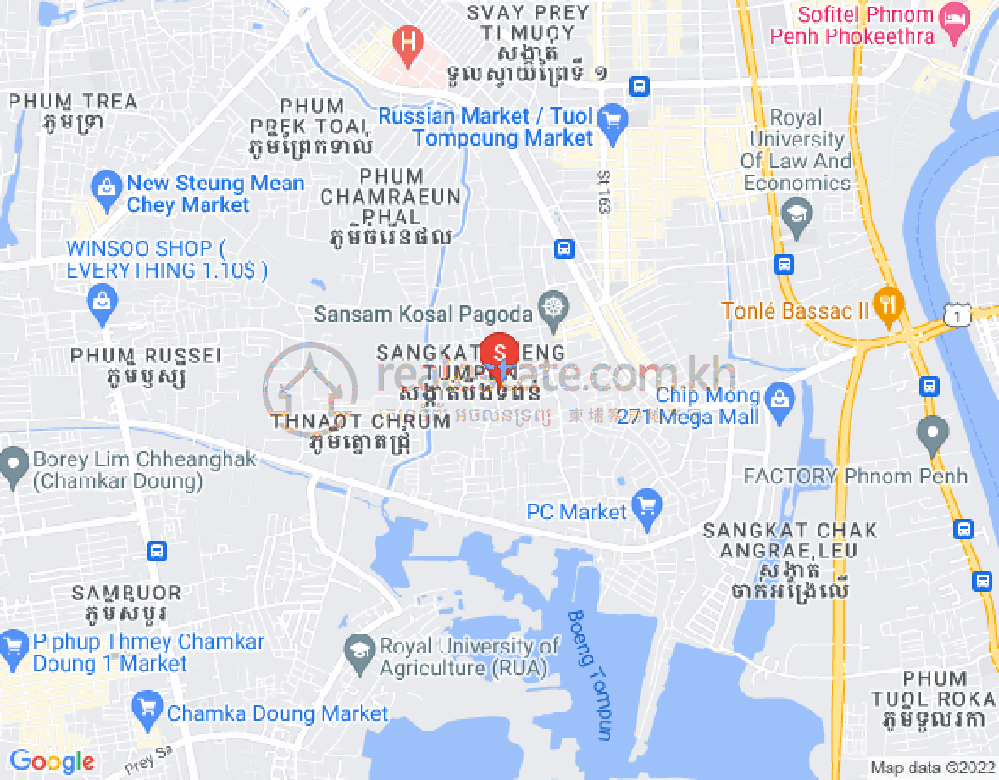 Boeung Tumpun分区, 棉芷区, 金边地图