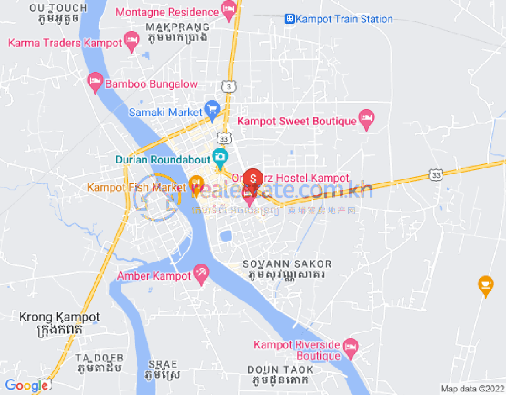 Carte de Kampong Bay, Kampot