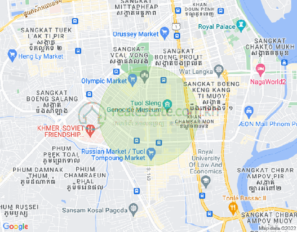 Mapa: BKK 1, Boeng Keng Kang, Phnom Penh