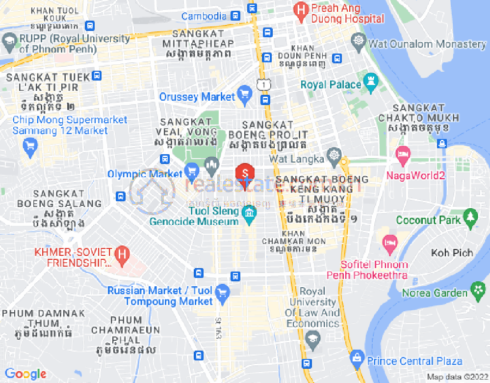 万景岗2分区（BKK2), 波哥堪, 金边地图