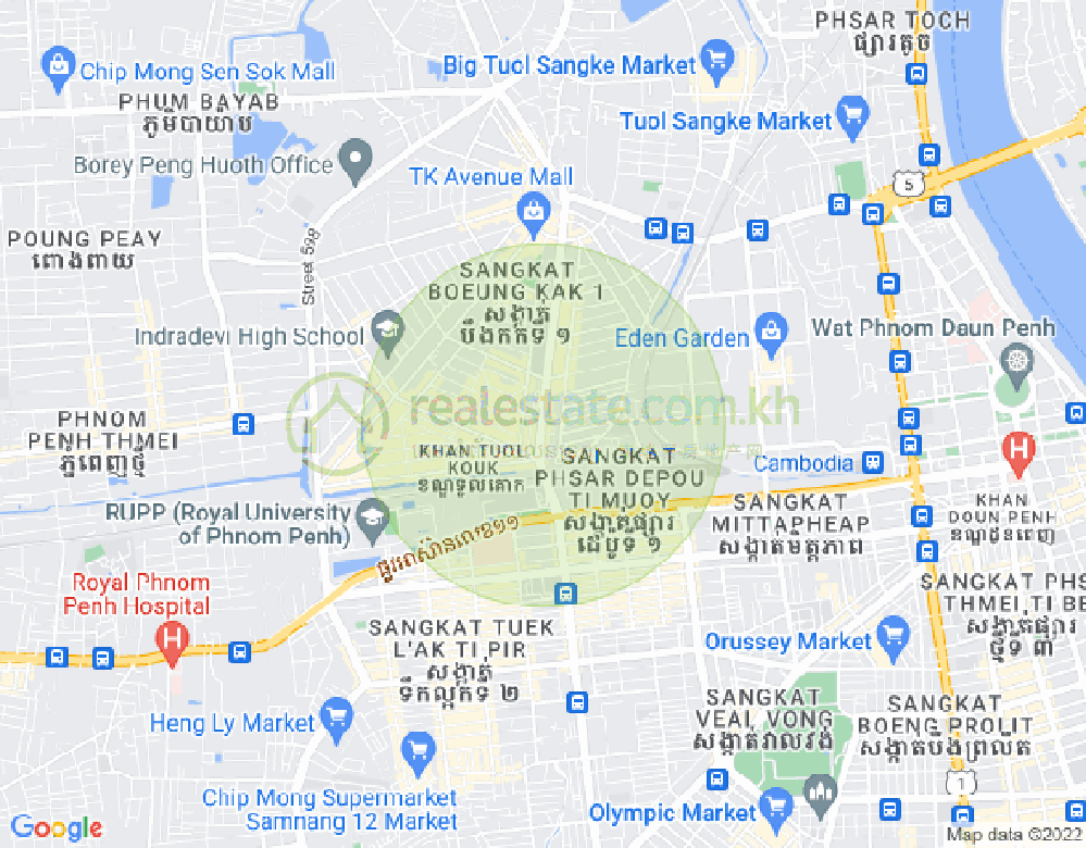 万谷湖1分区, 堆谷区, 金边地图