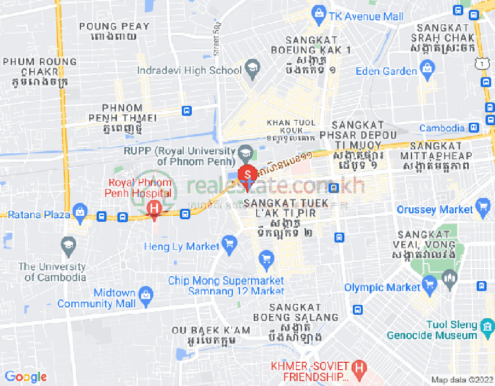 Mapa: Tuek L'ak 3, Toul Kork, Phnom Penh
