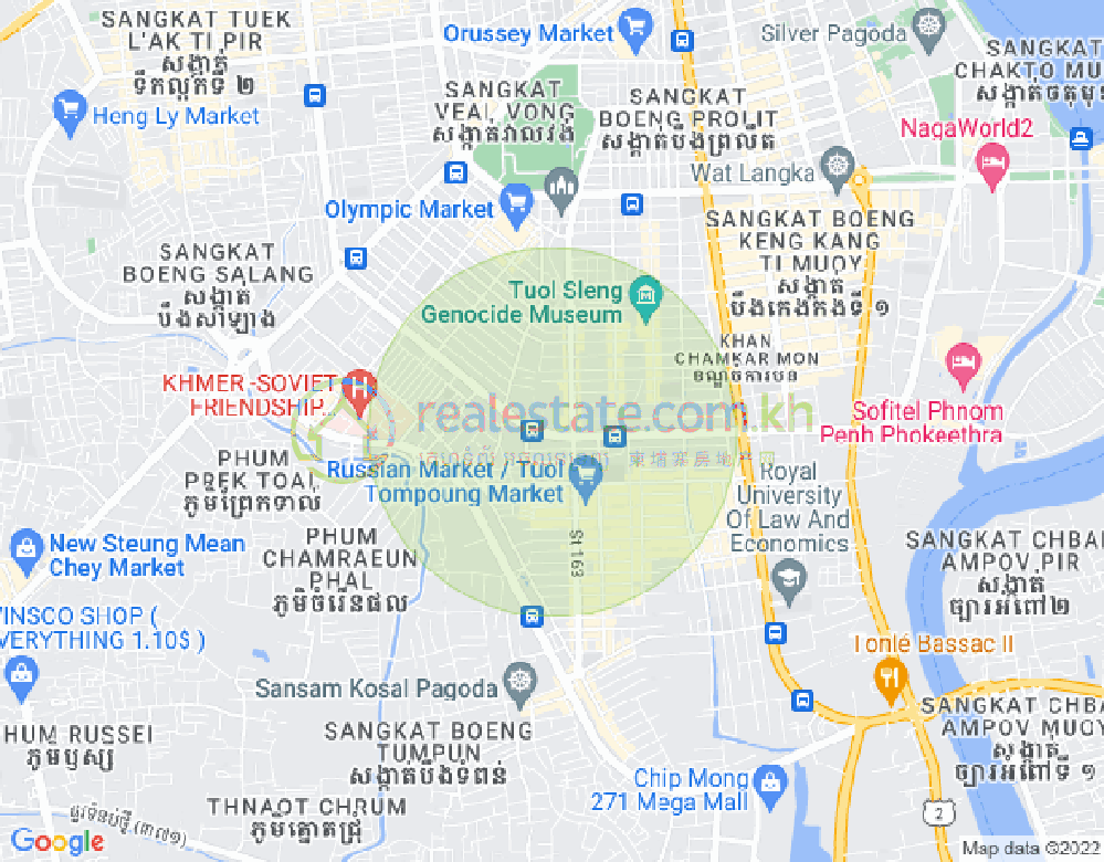 BKK 1, ボンケンコン, プノンペンの地図