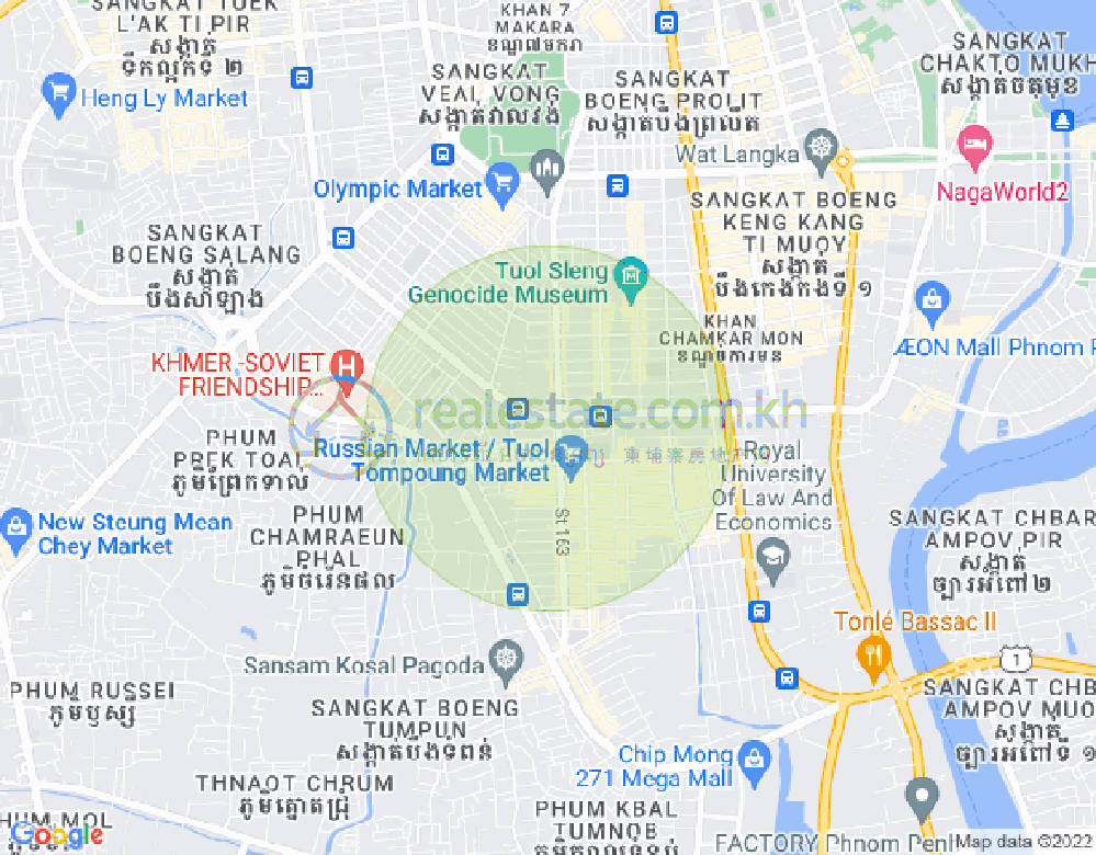 BKK 1, ボンケンコン, プノンペンの地図