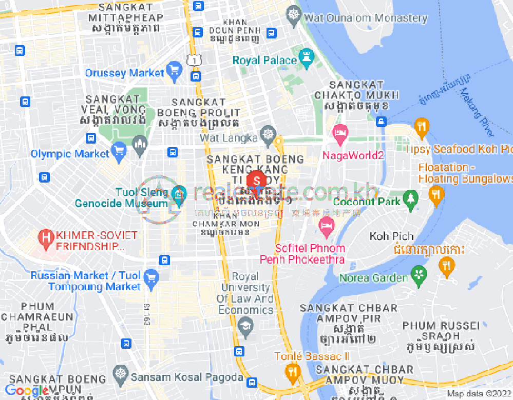 BKK 1, ボンケンコン, プノンペンの地図