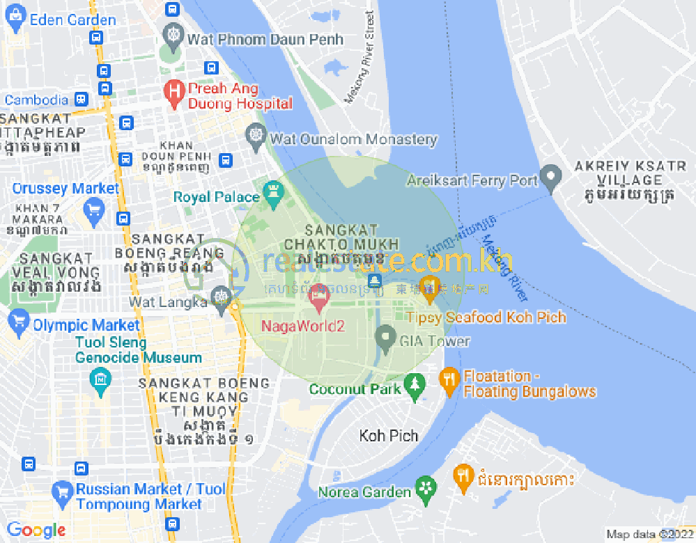 四臂湾分区, 隆边区, 金边地图