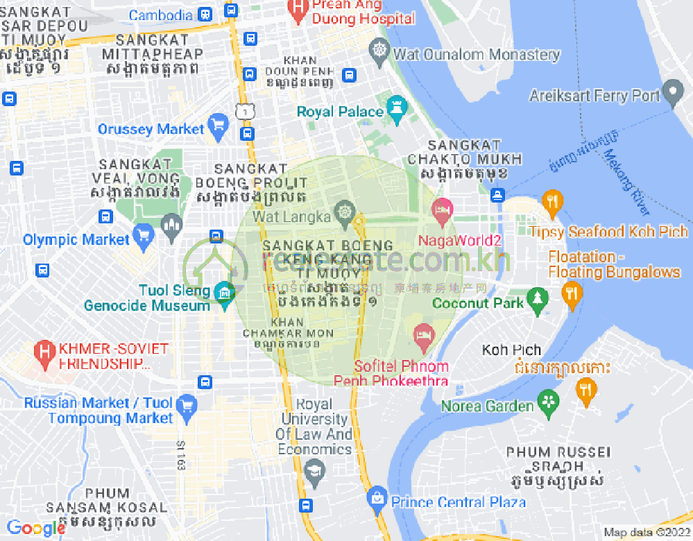 Mapa: BKK 2, Boeng Keng Kang, Phnom Penh
