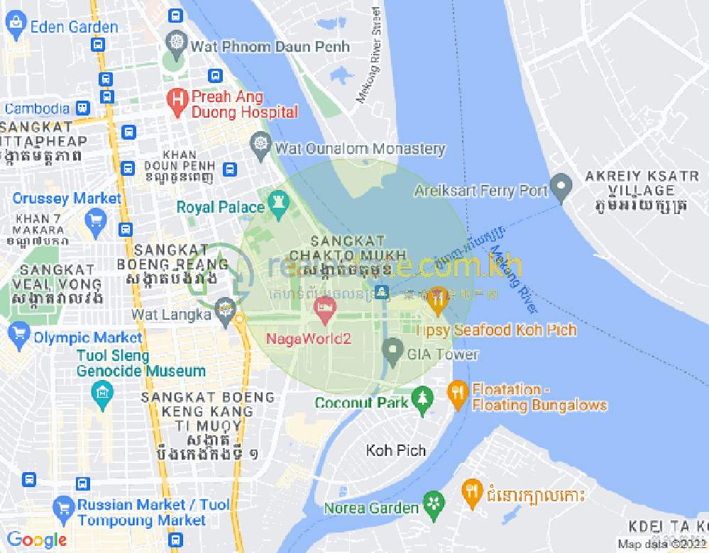 四臂湾分区, 隆边区, 金边地图