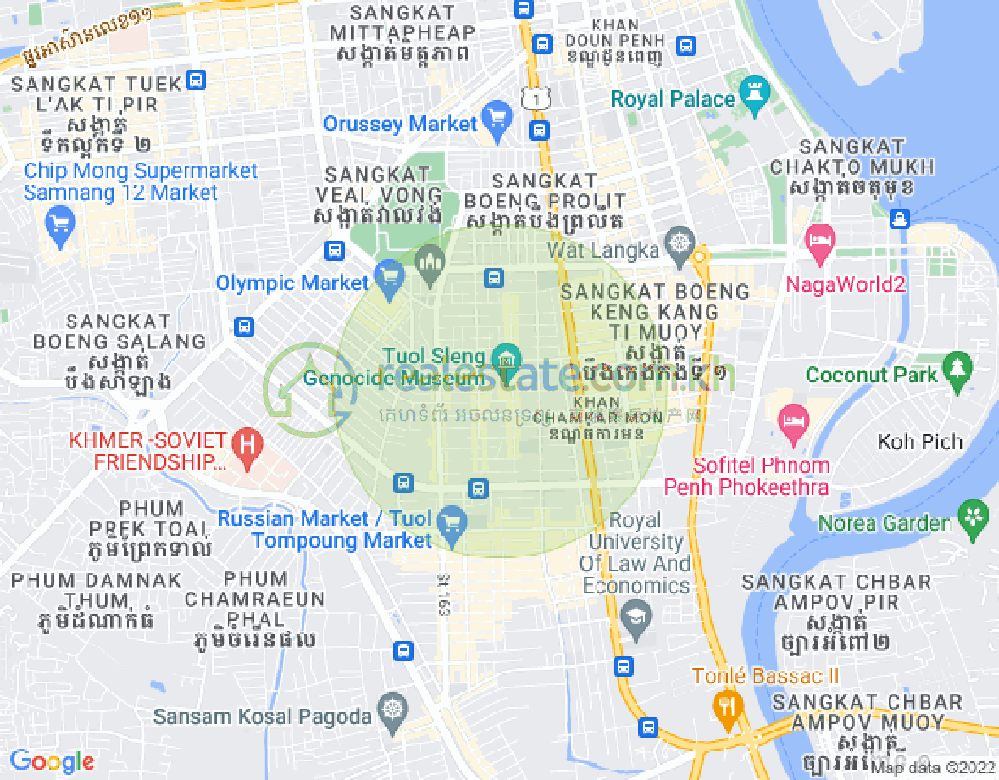 Mapa: BKK 1, Boeng Keng Kang, Phnom Penh