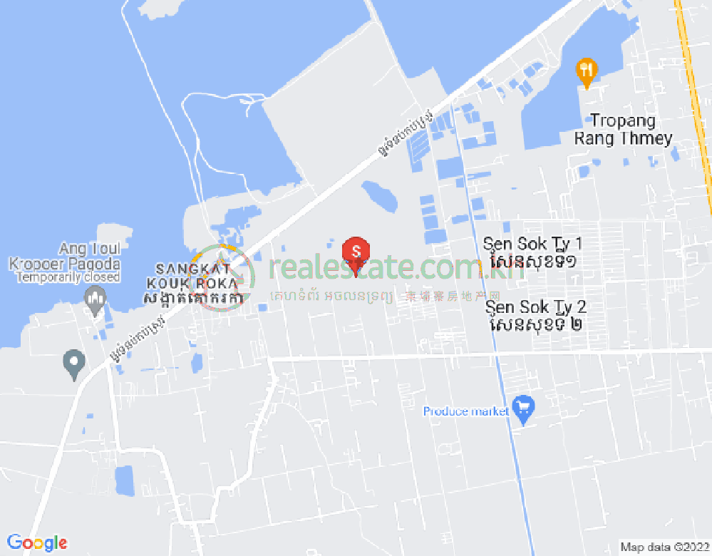 Map of Kouk Roka, Prek Pnov, Phnom Penh