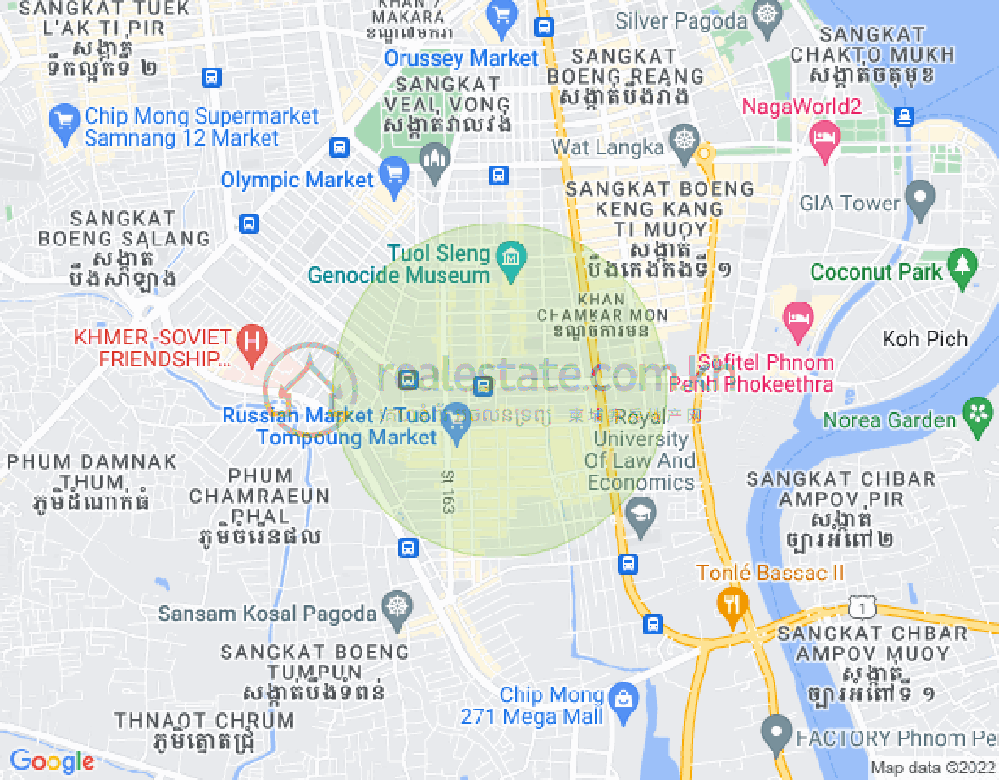 トゥールトンポン1, チャムカモン, プノンペンの地図