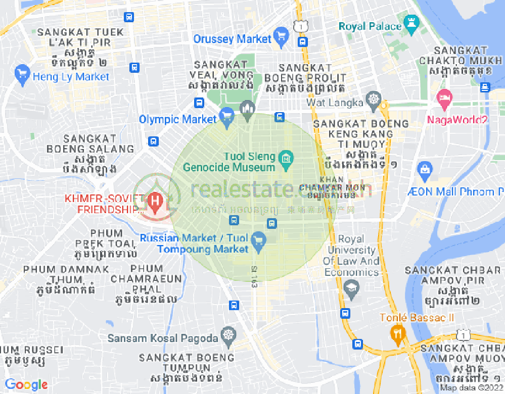 Mapa: BKK 1, Boeng Keng Kang, Phnom Penh