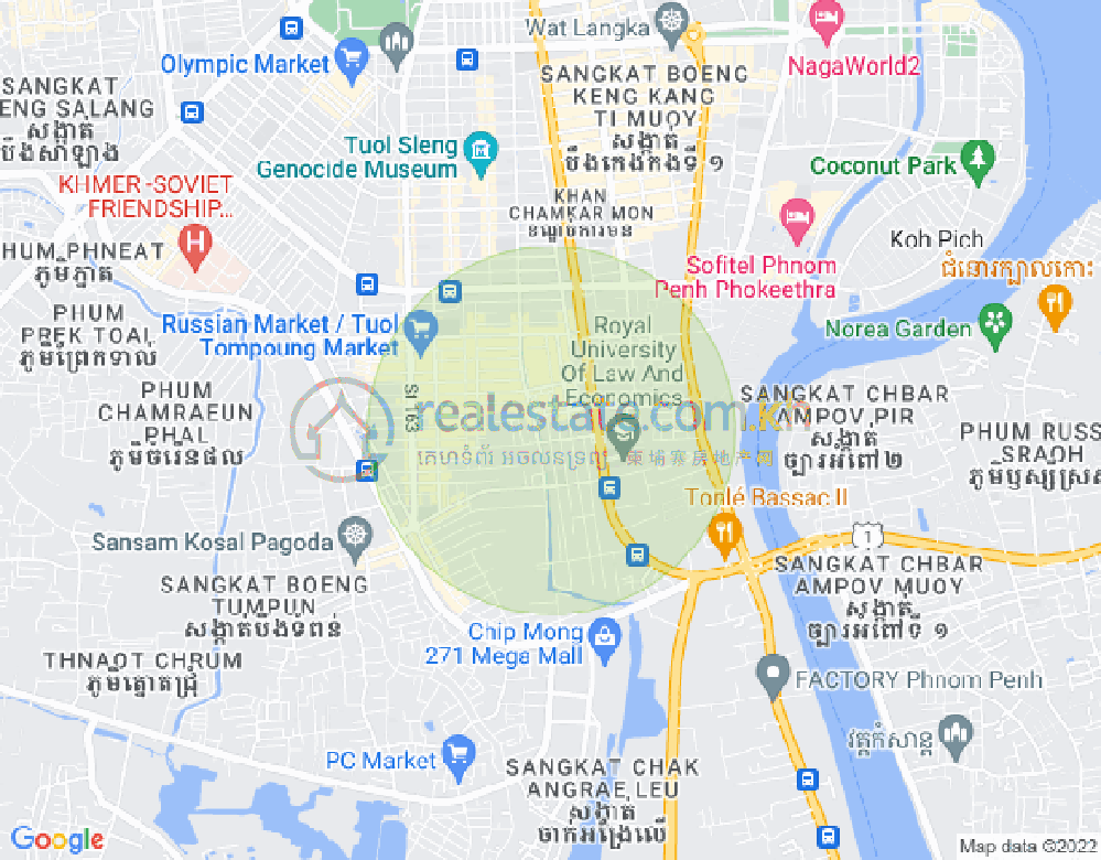 Mapa: Boeung Trabek, Chamkarmon, Phnom Penh