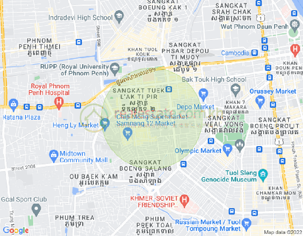 Map of Phsar Depou II, Toul Kork, Phnom Penh