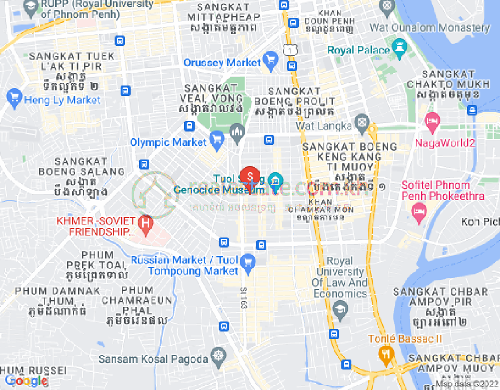 Mapa: BKK 1, Boeng Keng Kang, Phnom Penh