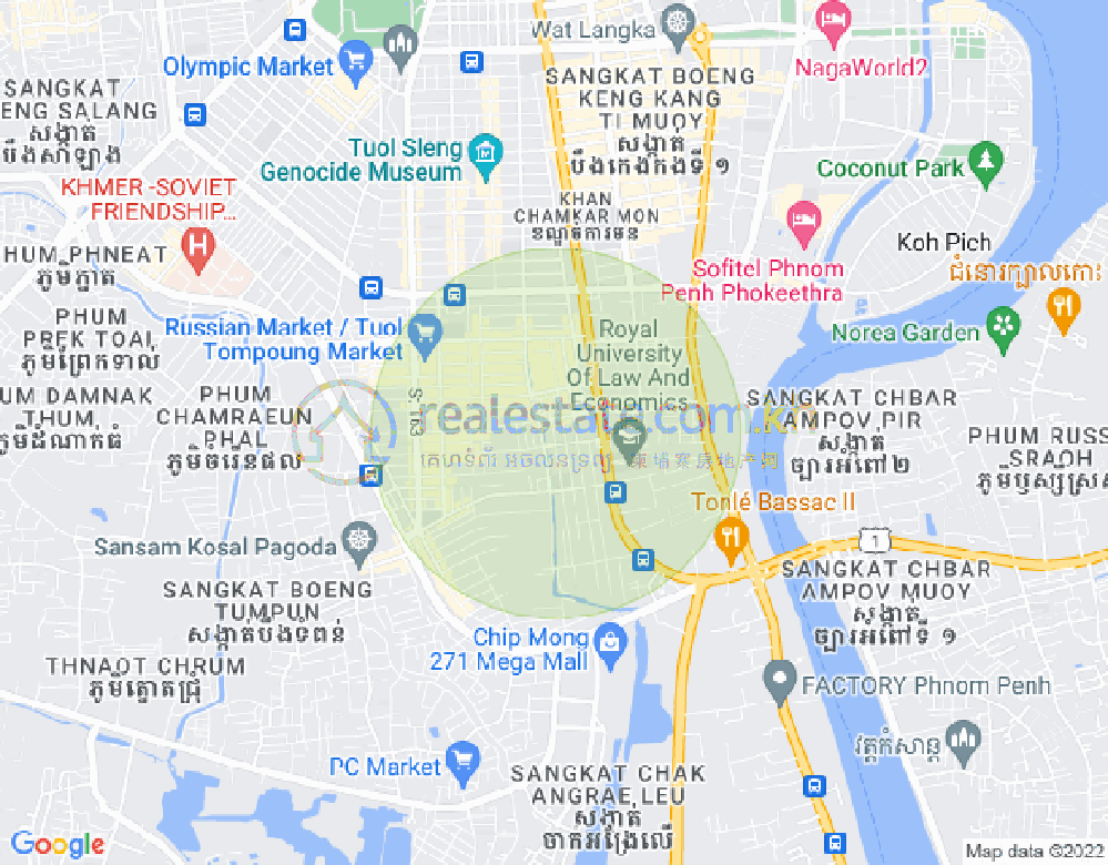Карта Боенг Трабек, Чамкармон, Пномпень