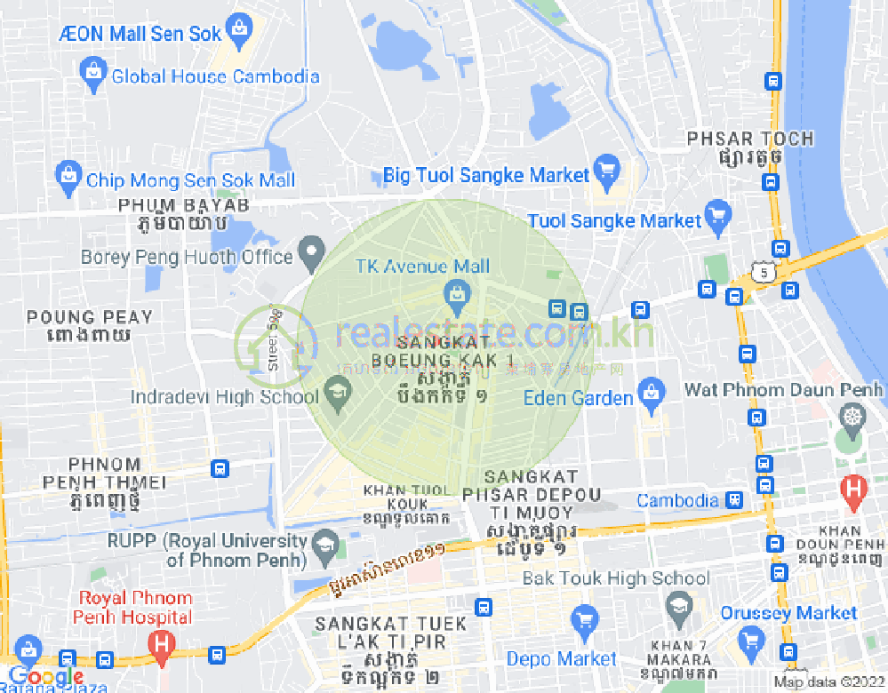 万谷湖1分区, 堆谷区, 金边地图